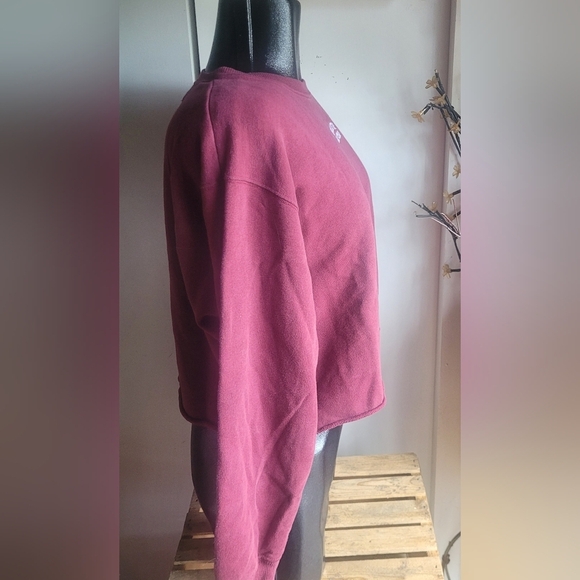 Hollister Burgundy Cropped Sweatshirt L - Picture 5 of 7